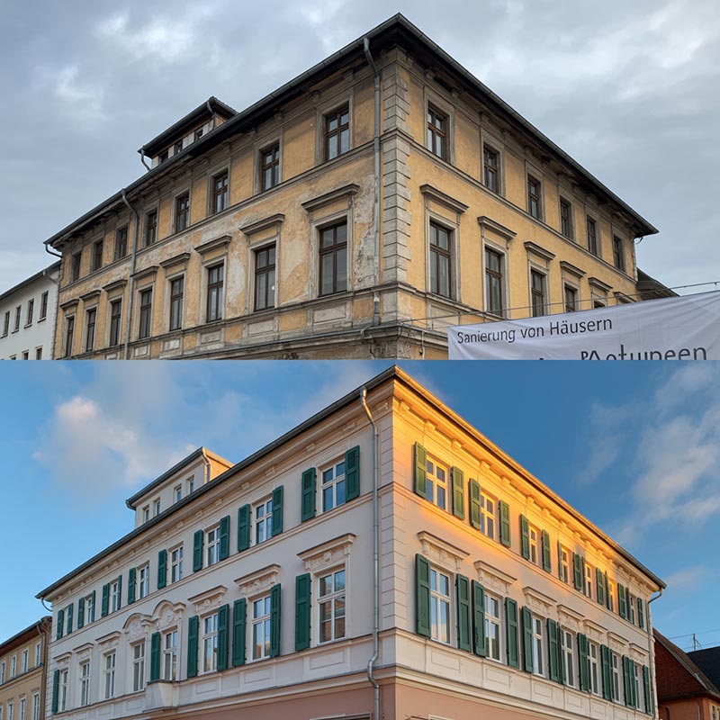 Fassadensanierung Magdeburg – fertiges Ergebnis, neue Fassade in Magdeburg